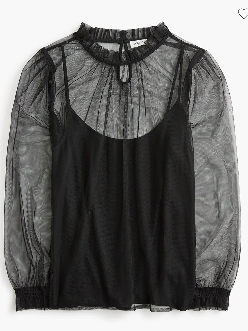 J. Crew Tulle ruffleneck top